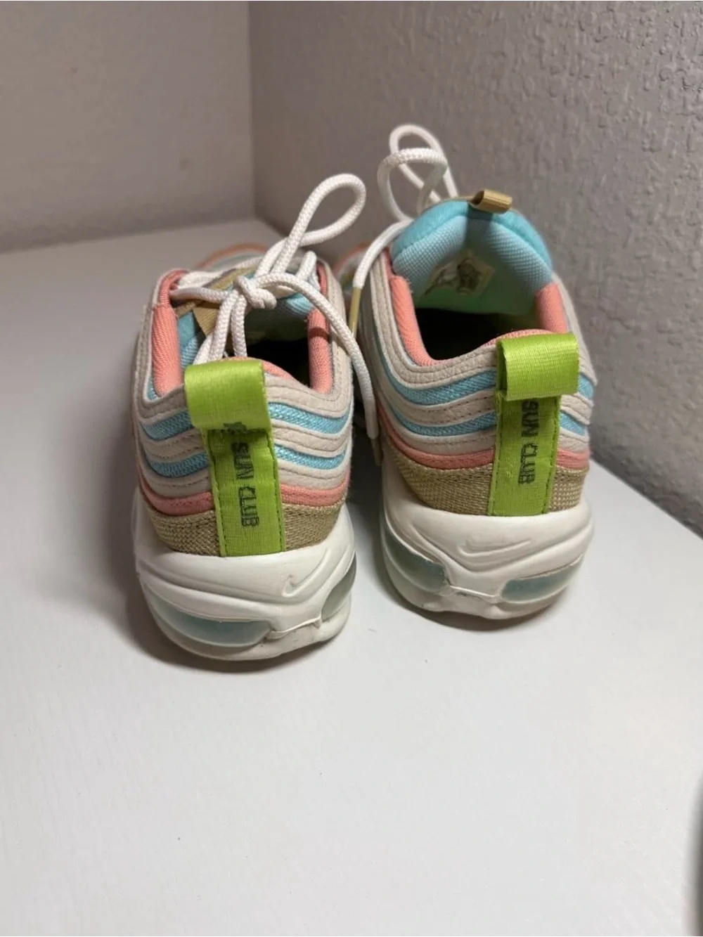 Nike pastel wave sneakers in aqua, pink, cream and olive